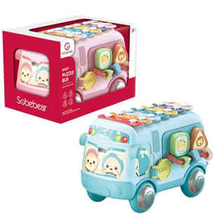 سوبي بير - حافلة ألغاز للأطفال، وردي وأزرق، W.BX