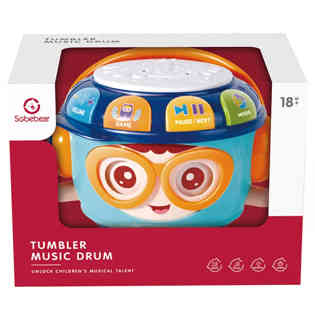 سوبي بير - طبلة موسيقية، مع موسيقى وإضاءة، باللون الأزرق، W.