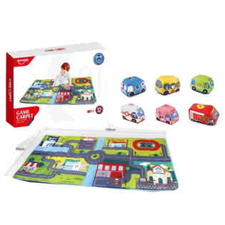 هوانجر - سيارة قماشية + بساط لعب، مع العلبة