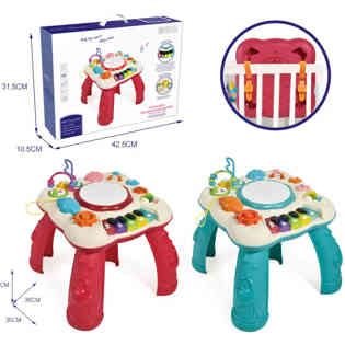 أبيرو - طاولة تعليمية 2 ألوان مختلطة مع إضاءة وموسيقى، علبة