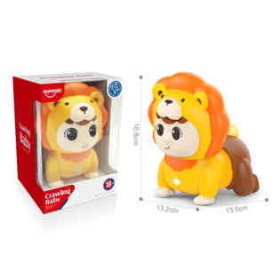 HUANGER - CRAWLING BABY, YELLOW COLOR, WITH LIGHT AND MUSIC,