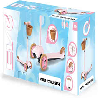 EVO - Mini Cruiser with Basket - Pastel Pink