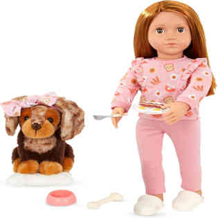 OUR GENERATION - DOLL W/PET DOG, CLAUDIA & CINNAMON