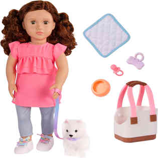OUR GENERATION - DOLL W/PUPPY & CARRIER, BECCA &PEARL