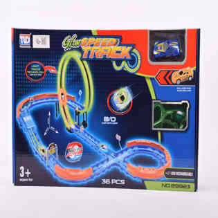 طقم مسار سيارات كهربائي مع سيارة واحده D