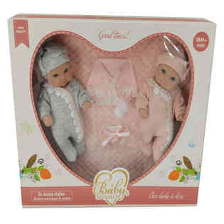 QISEN - 8 INCH NEWBORN DOLL , 2PCS PACK