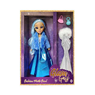 KAIWELL - FASHION DOLL GLAM GIRLZ  W/LONG DRESS 9"