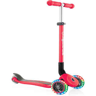 GLOBBER-PRIMO FOLDABLE LIGHTS SCOOTER - NEW RED