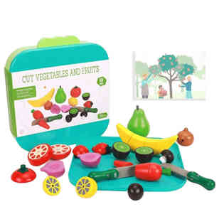 يولِبي - خضروات وفواكه مقطعة ألعاب خشبية علبة ملونة