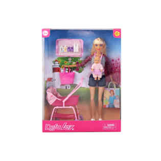 DEFA LUCY-DOLL CLR BOX MIX DESIGNS WITH BABY STROLLER