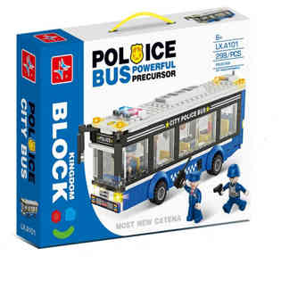 إل إكس تويز - مكعبات مملكة البناء - حافلة الشرطة (298 قطعة)
