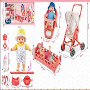 XINLETONG - BABY DOLL 12 INCH WITH 11 PCS ACCESSORIES