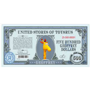 TOYS R US -Geoffrey Dollar-500 SR