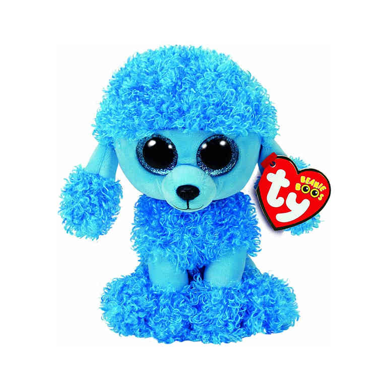 TY BEANIE BOOS DOG MANDY BLUE MEDIUM