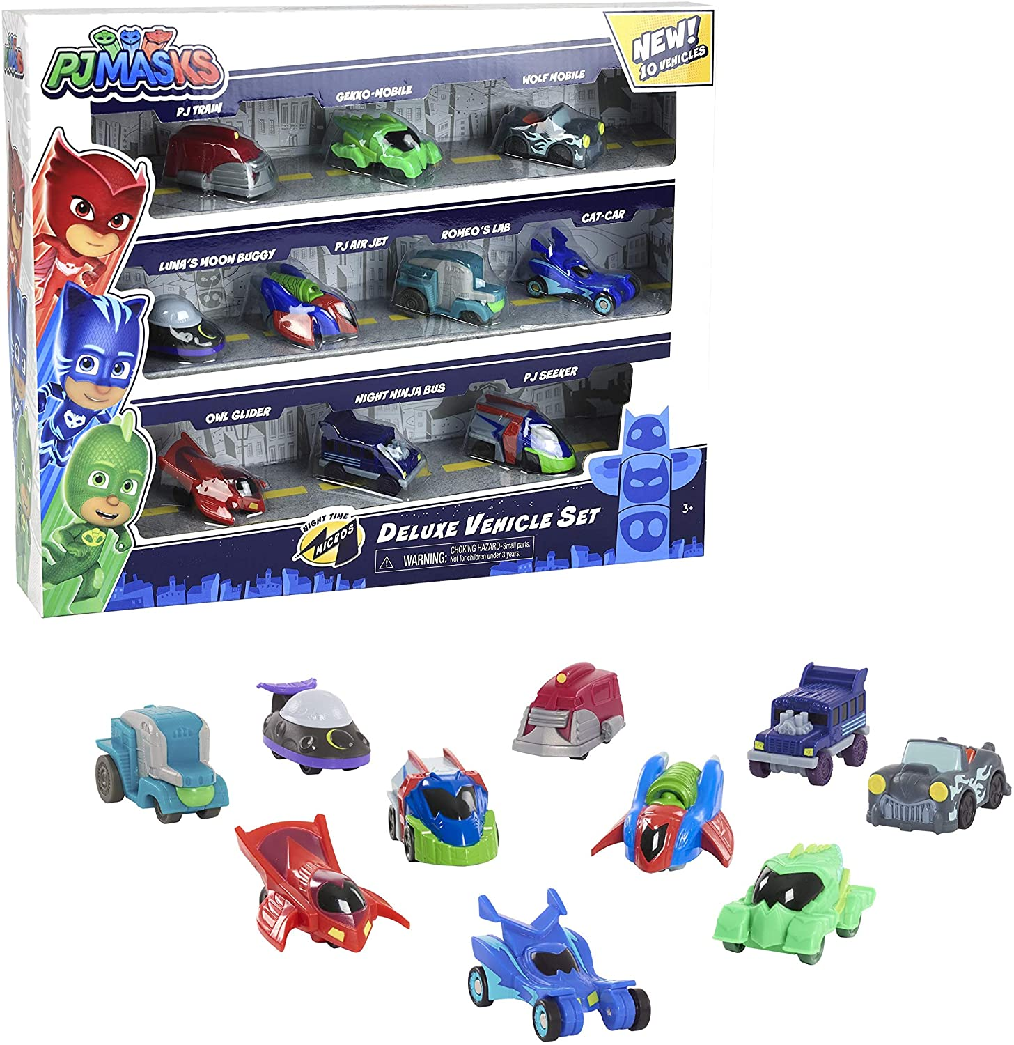 PJ Masks Night Time Micros Deluxe Vehicle Set