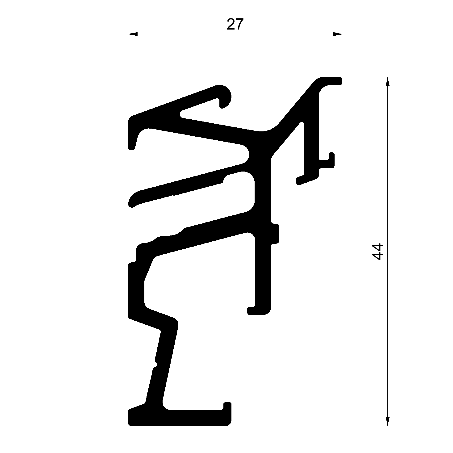 Profilé de base du renvoi d'eau C442700-Fenêtres en bois-métal