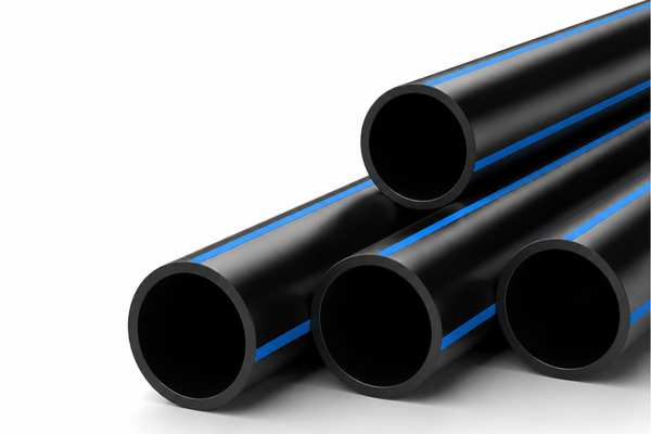 JANSEN acqua Druckrohr schwarz mit blauen Streifen PN10 S8 SDR17 PE100-RC 110x6.6mm 10m