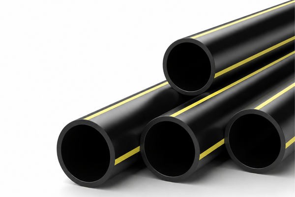 JANSEN gas Druckrohr schwarz mit gelben Streifen PN5 S5 SDR11 PE100-RC 110x10.0mm 10m