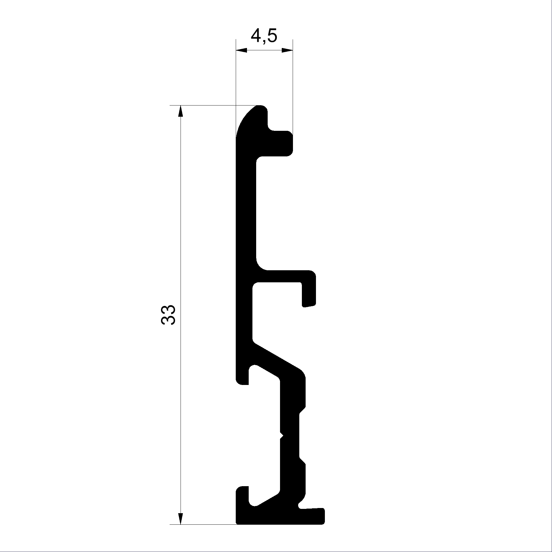 Flügelprofil C482030-Flügelprofil 33mm Connex Holz-Metall-Fenster