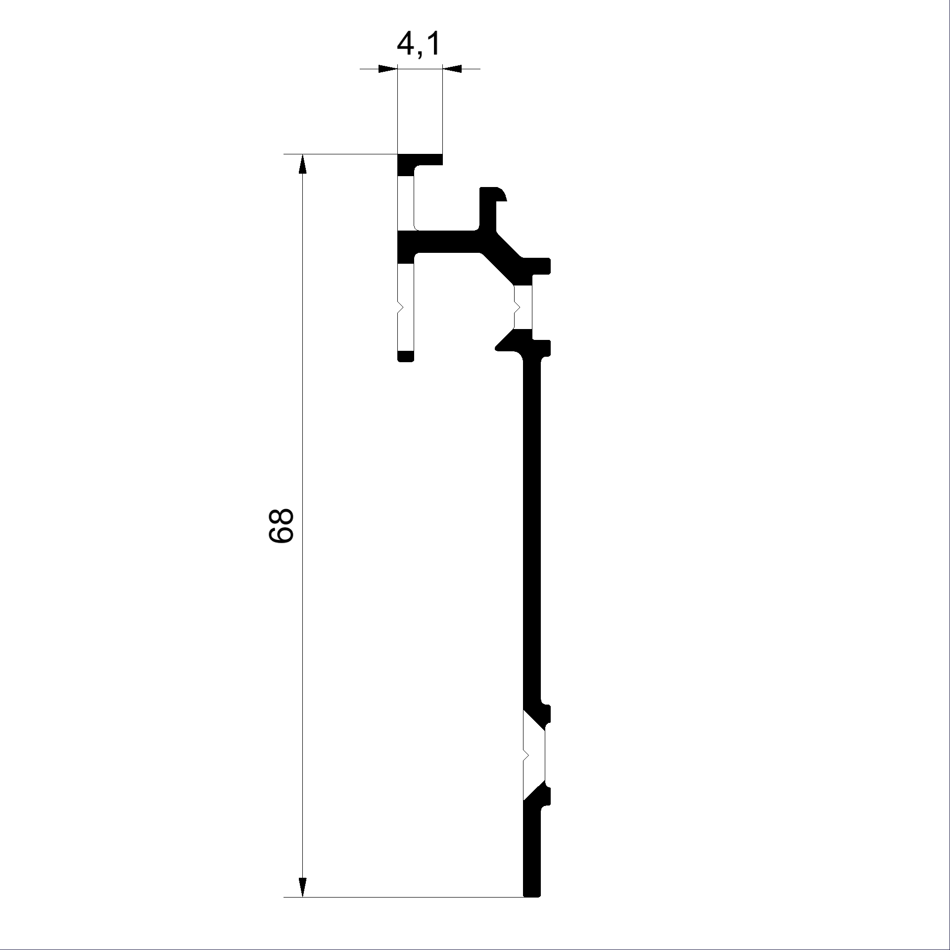 492490 V Abschlussprofil gelocht veredelt Connex Holz-Metall-Fenster