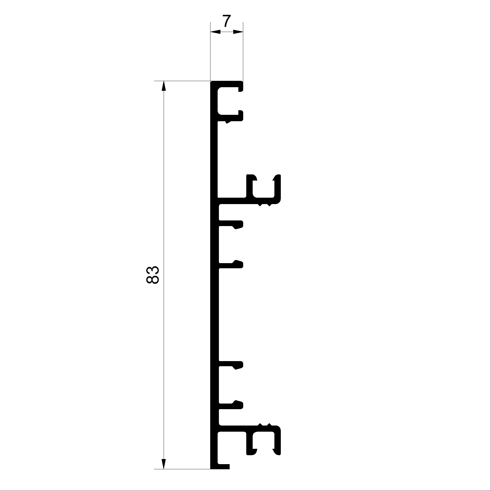 Rahmenprofil C492517-Setzholz/Kämpfer Profil 83mm Connex Holz-Metall-Fenster