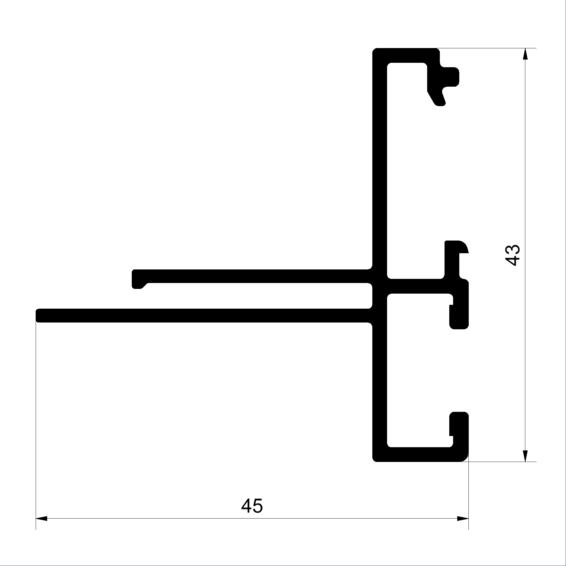 Profilé domant C492581-Connex Fenêtres en bois-métal