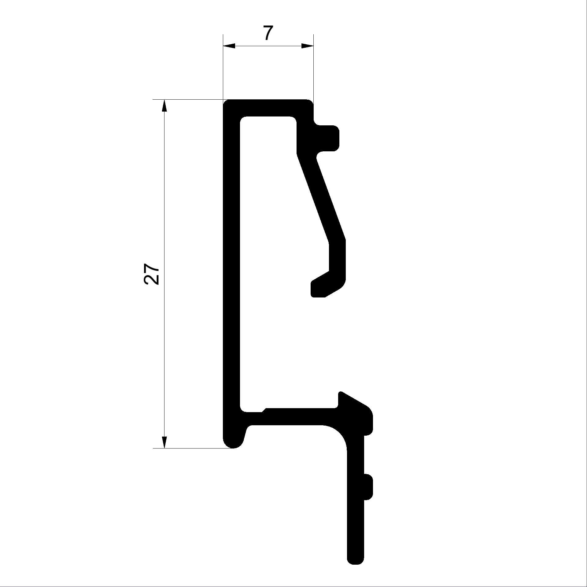 C347980 V Flügelprofil 27mm Connex Holz-Metall-Fenster veredelt