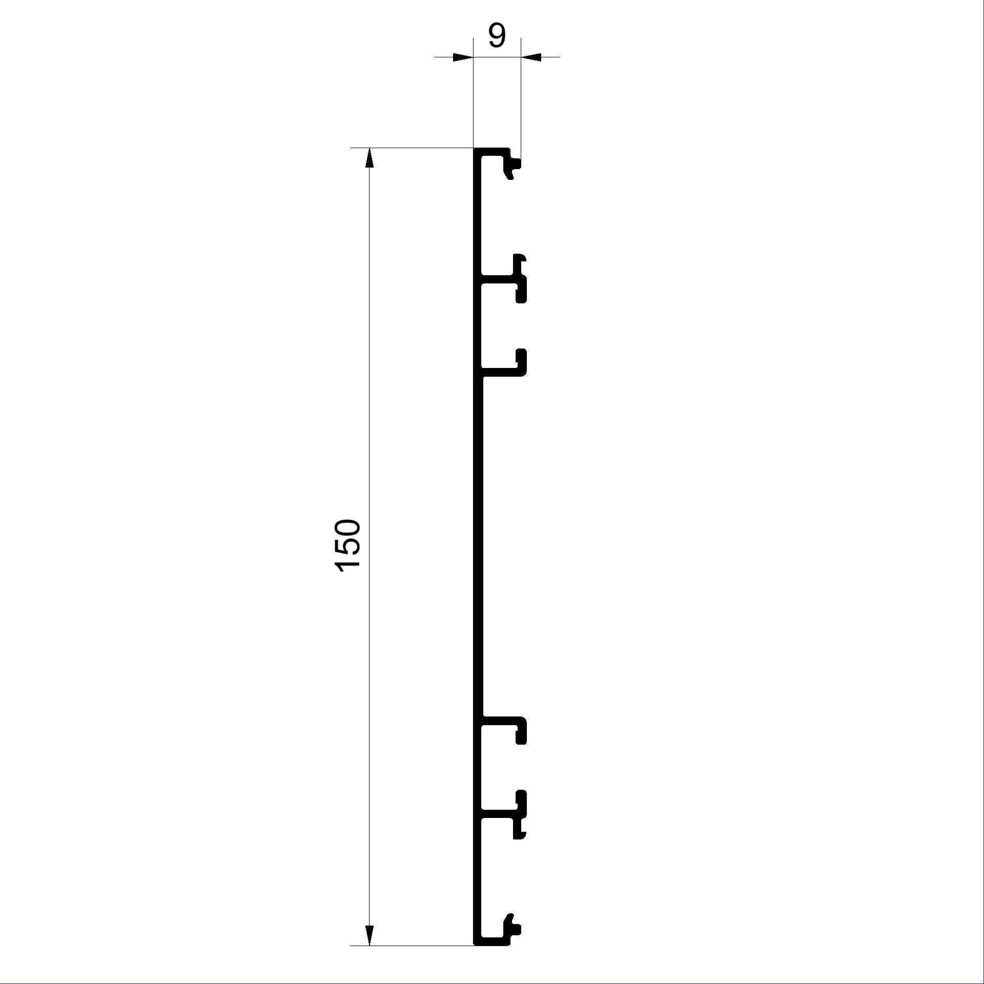 C347960 V Setzholz/Kämpfer Profil 150mm Connex Holz-Metall-Fenster veredelt