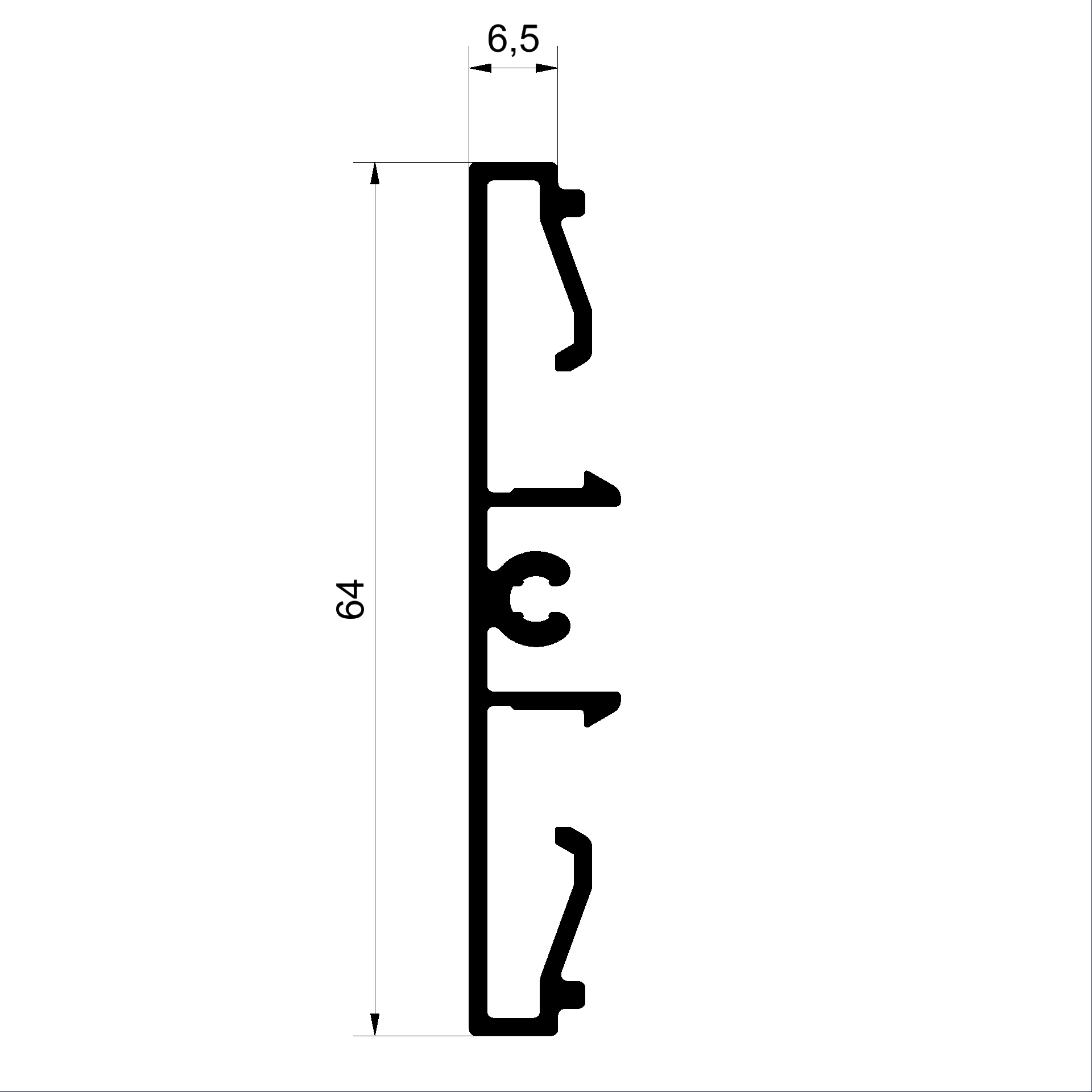 C365510 V Flügelsprossenprofil 64mm Connex Holz-Metall-Fenster  veredelt