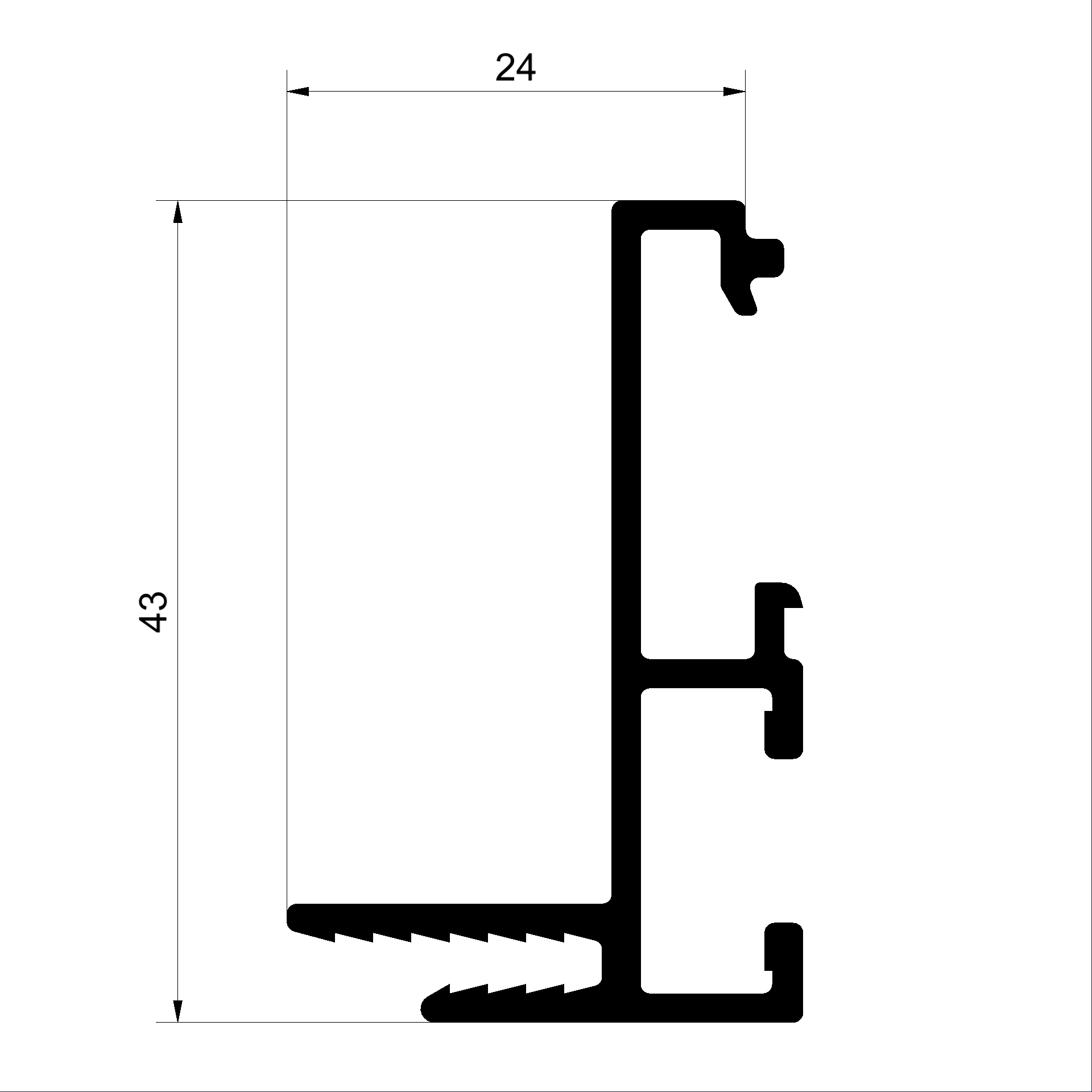 C346000 V Sanierungsblendrahmenprofil 43mm Connex Holz-Metall-Fenster veredelt