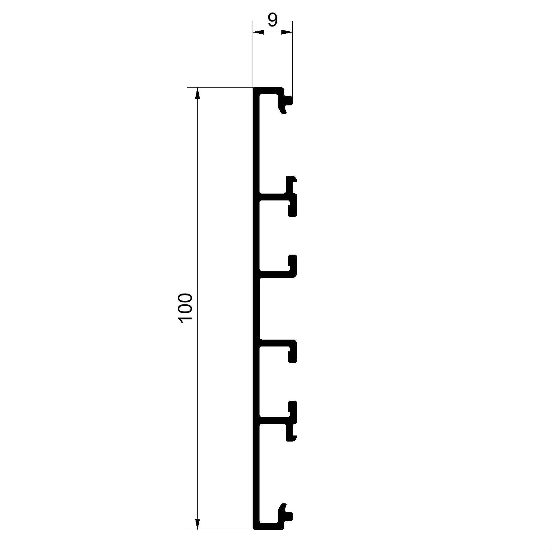 C365610 V Setzholz/Kämpfer Profil 100mm Connex Holz-Metall-Fenster veredelt