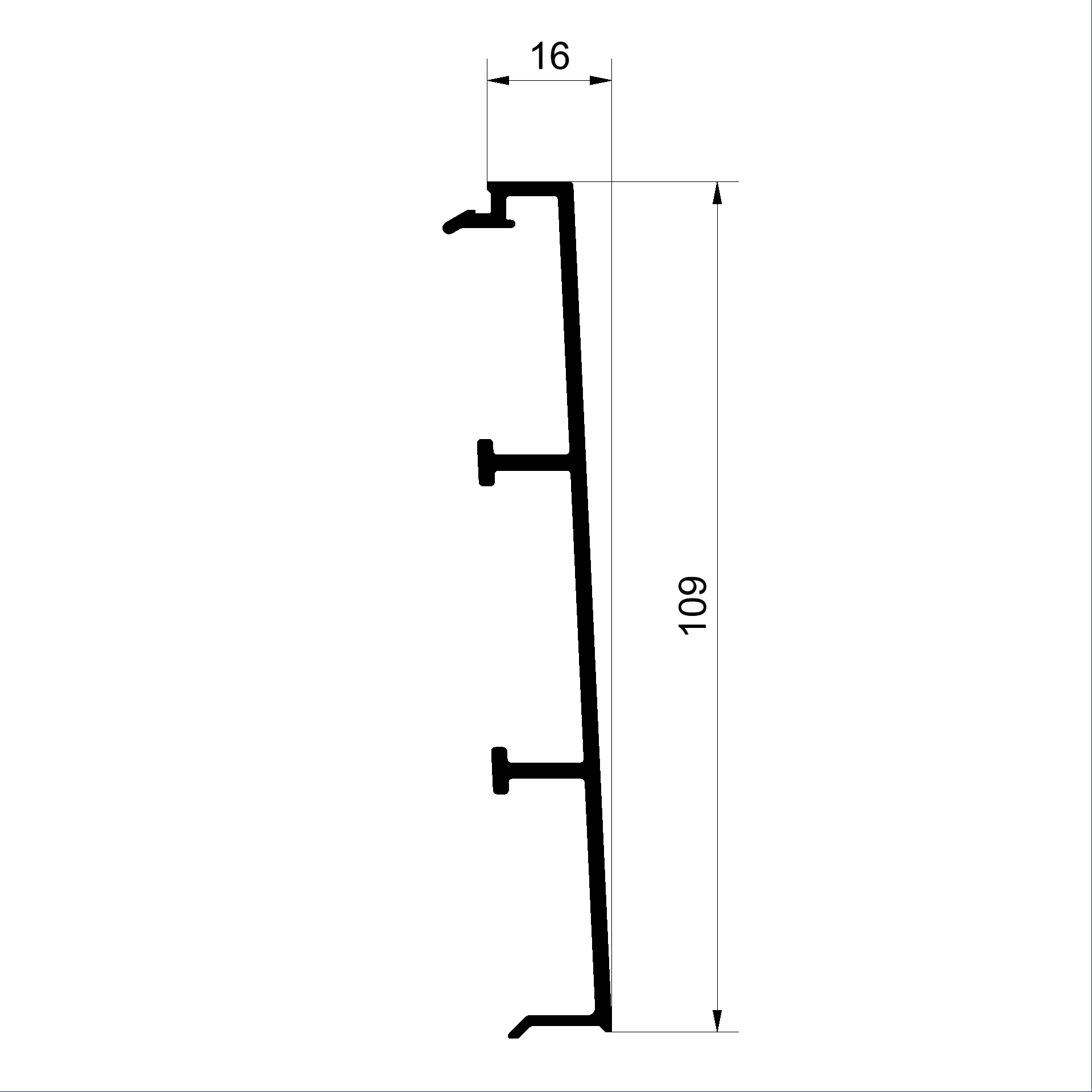 Profilé du seuil C478080-Profilé de recouvrement 109mm Connex Fenêtres en bois-métal