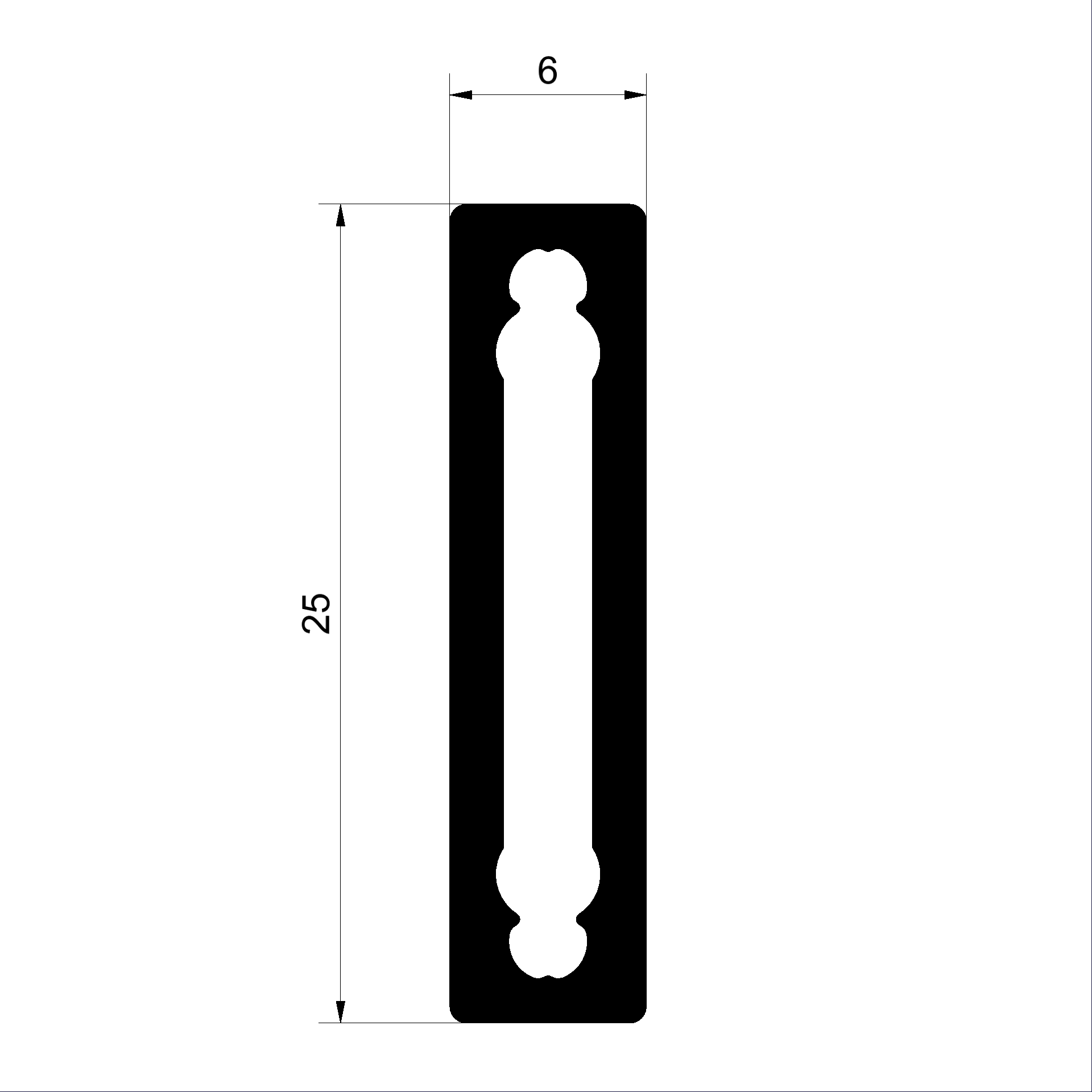 Sprossenprofil C478070-Sprossenprofil 25X6mm Connex Holz-Metall-Fenster