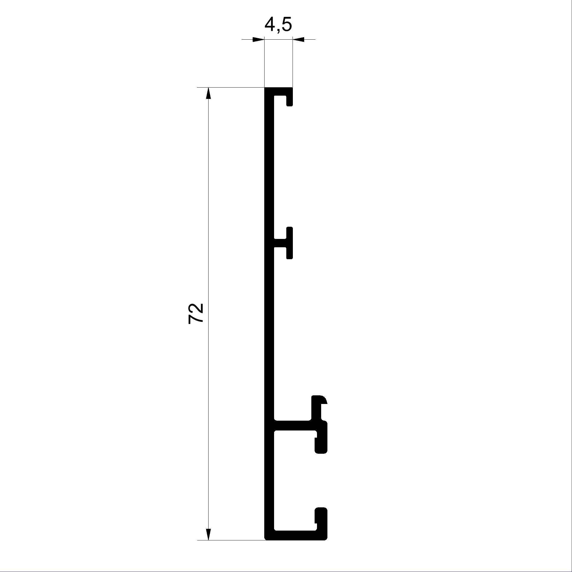 Blendrahmenprofil C482000-Blendrahmenprofil 72mm Connex Holz-Metall-Fenster