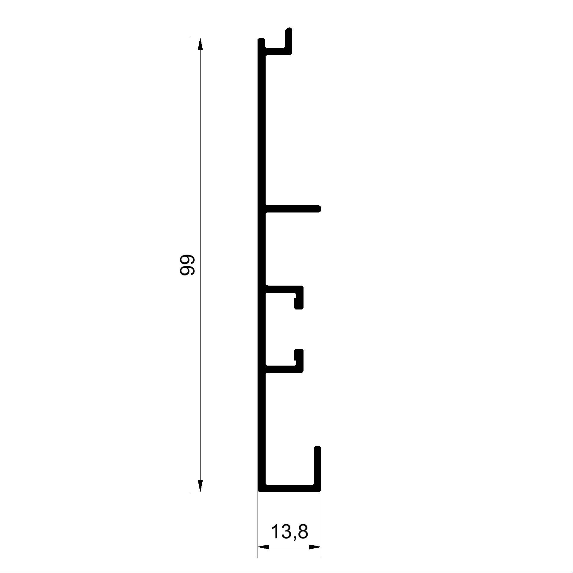 HST Abdeckprofil C485770-Abdeckprofil 99mm Connex Holz-Metall-Fenster