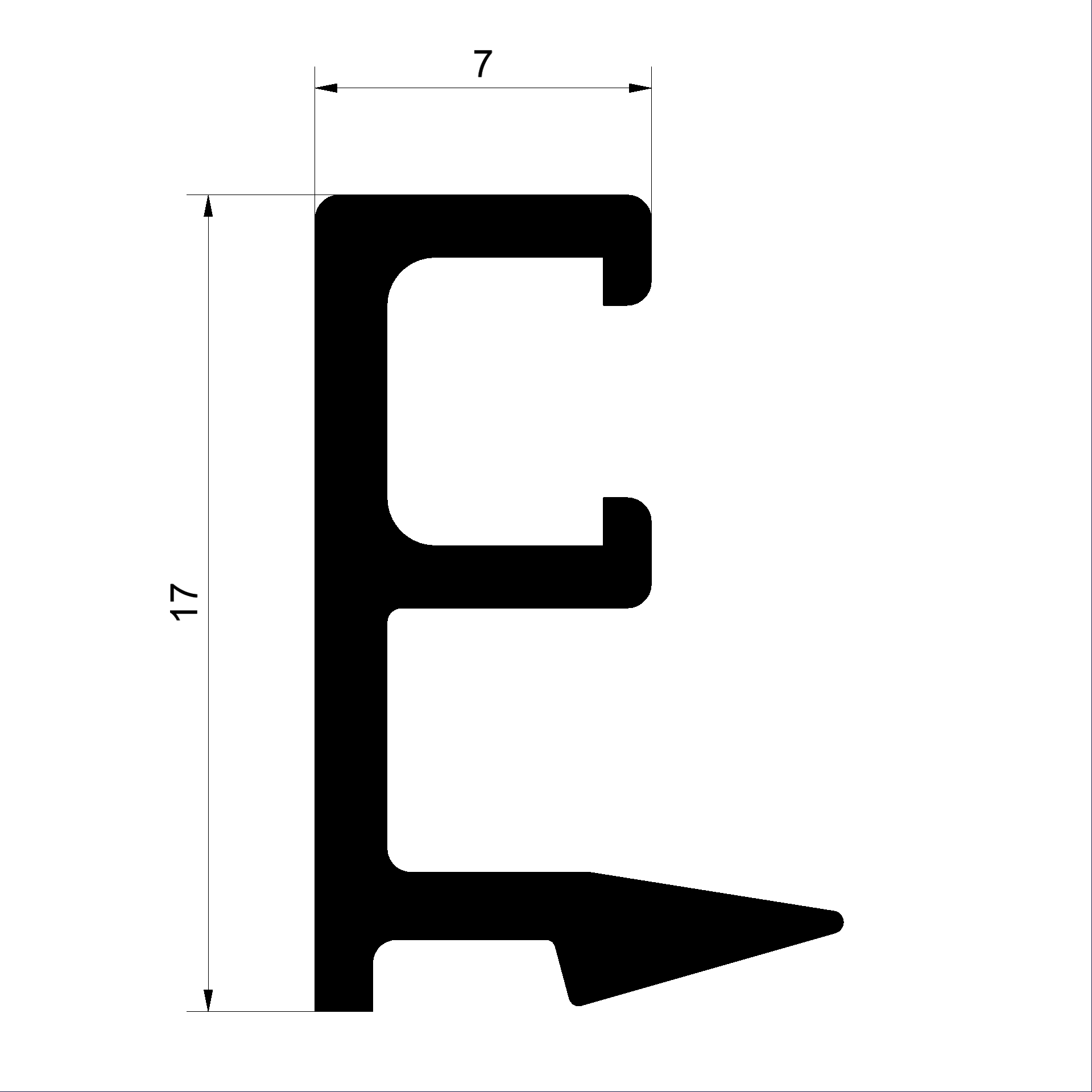 Glasleistenprofil C492516-Glasleistenprofil 17mm Connex Holz-Metall-Fenster