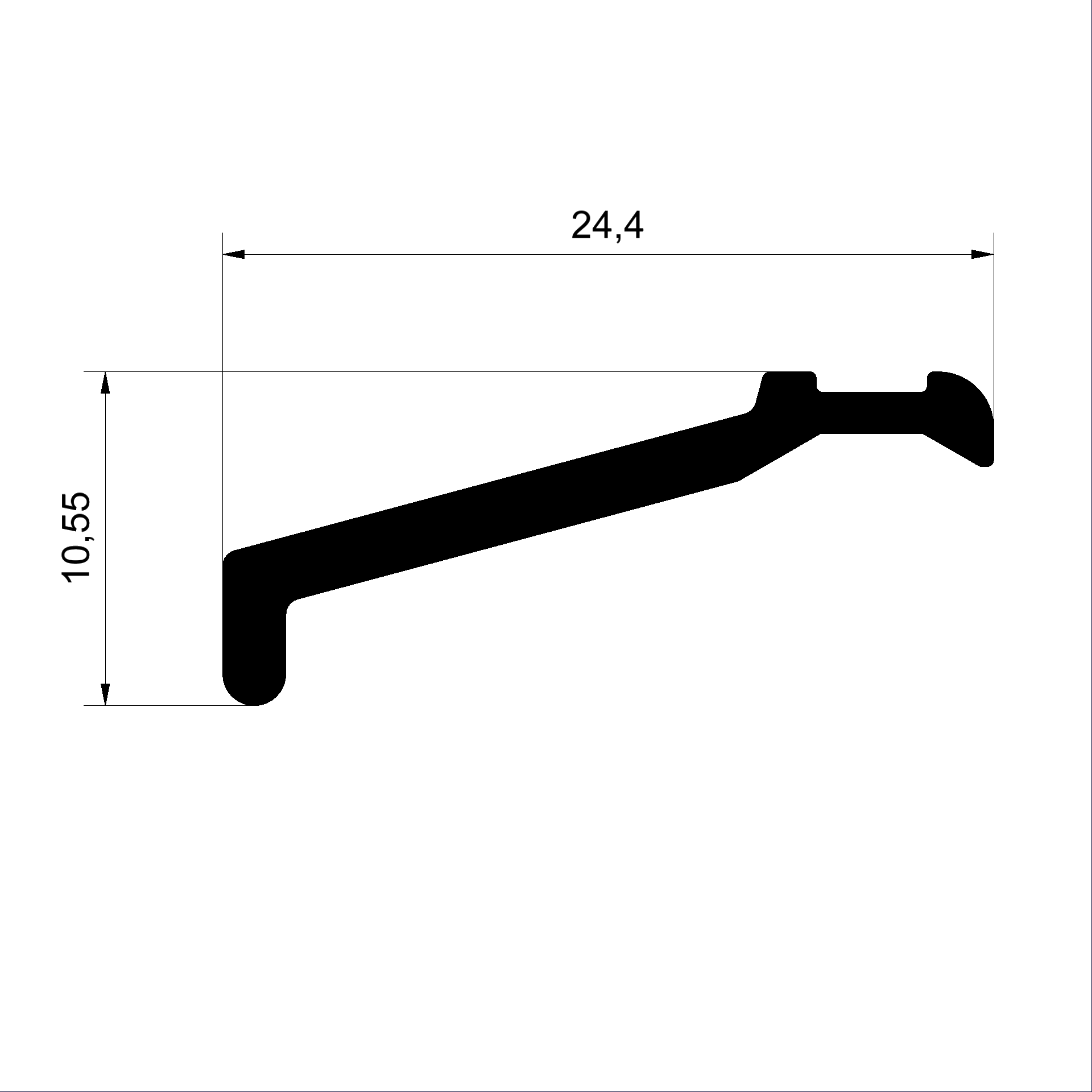 Profile complément C492526-Renvoi d'eau sur vantail Connex Fenêtres en bois-métal