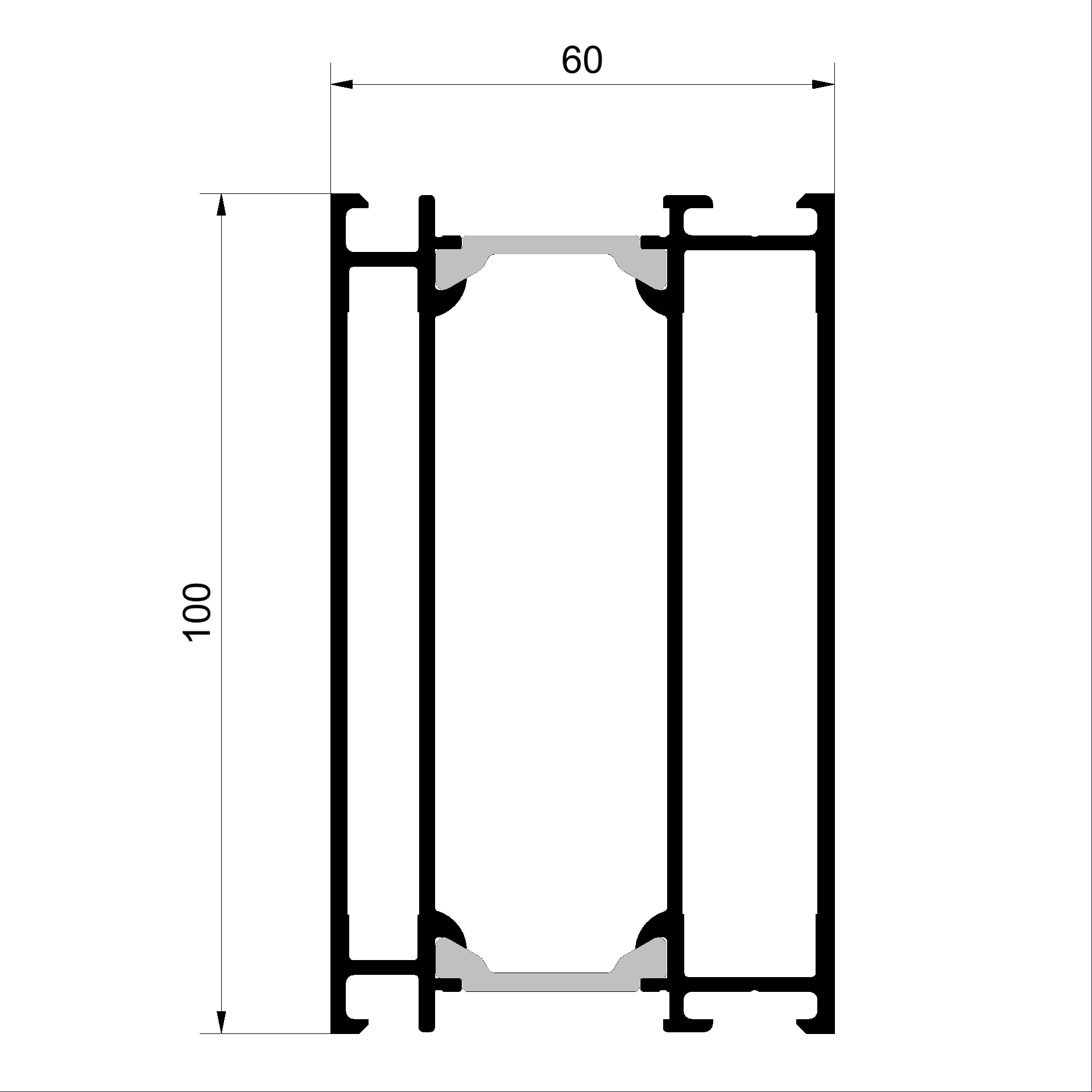 9640248R Profilé d'élargissement composite brut Schüco