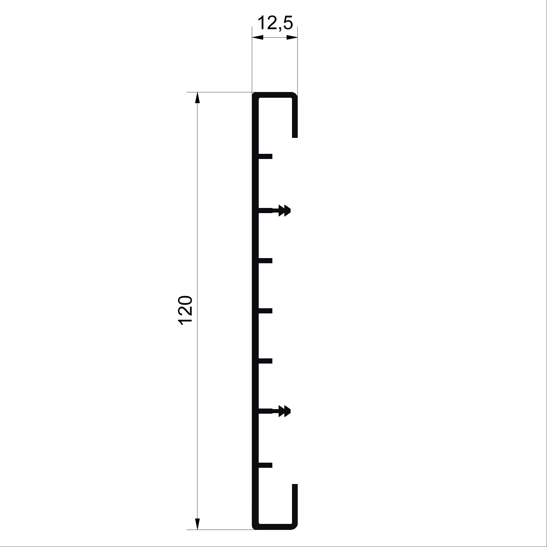 C492537 V Profilé de recouvrement Profilé de recouvrement 120 mm Connex fenêtres en bios-métal amendé