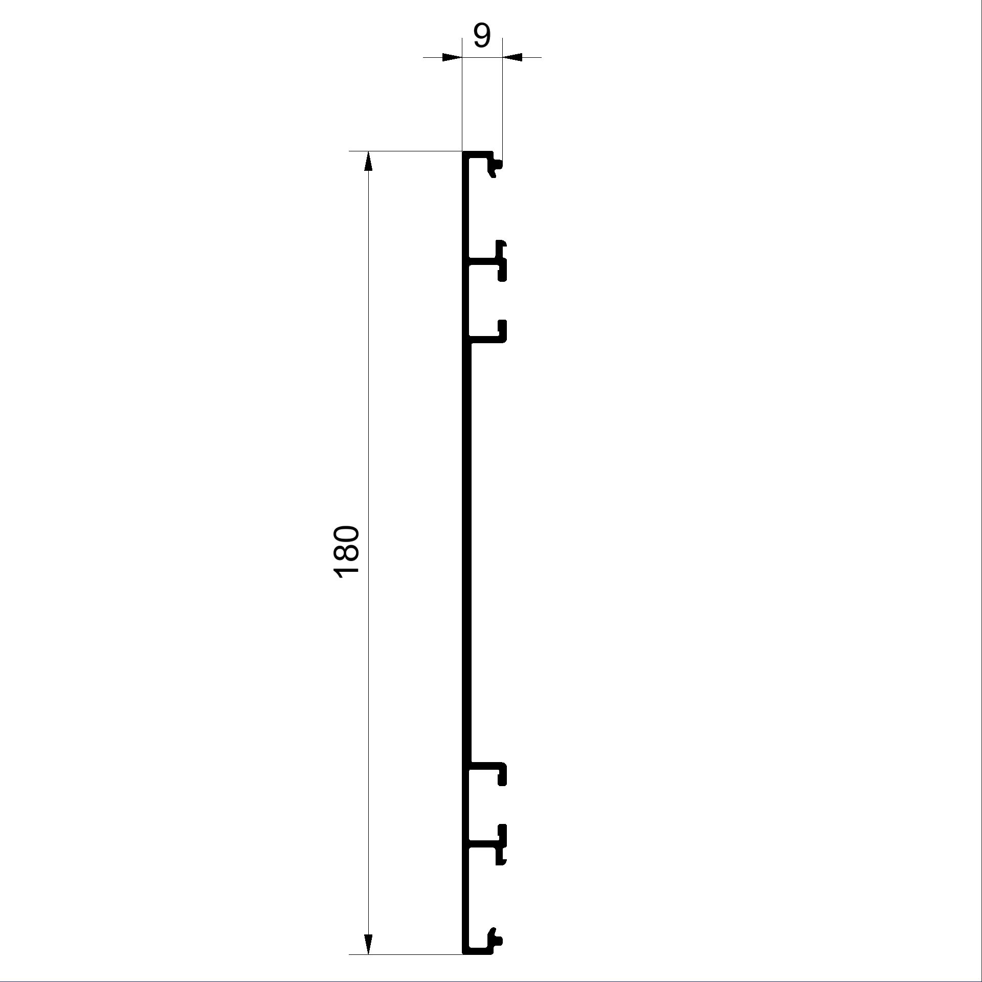 C347970 V Setzholz/Kämpfer Profil 180mm Connex Holz-Metall-Fenster veredelt