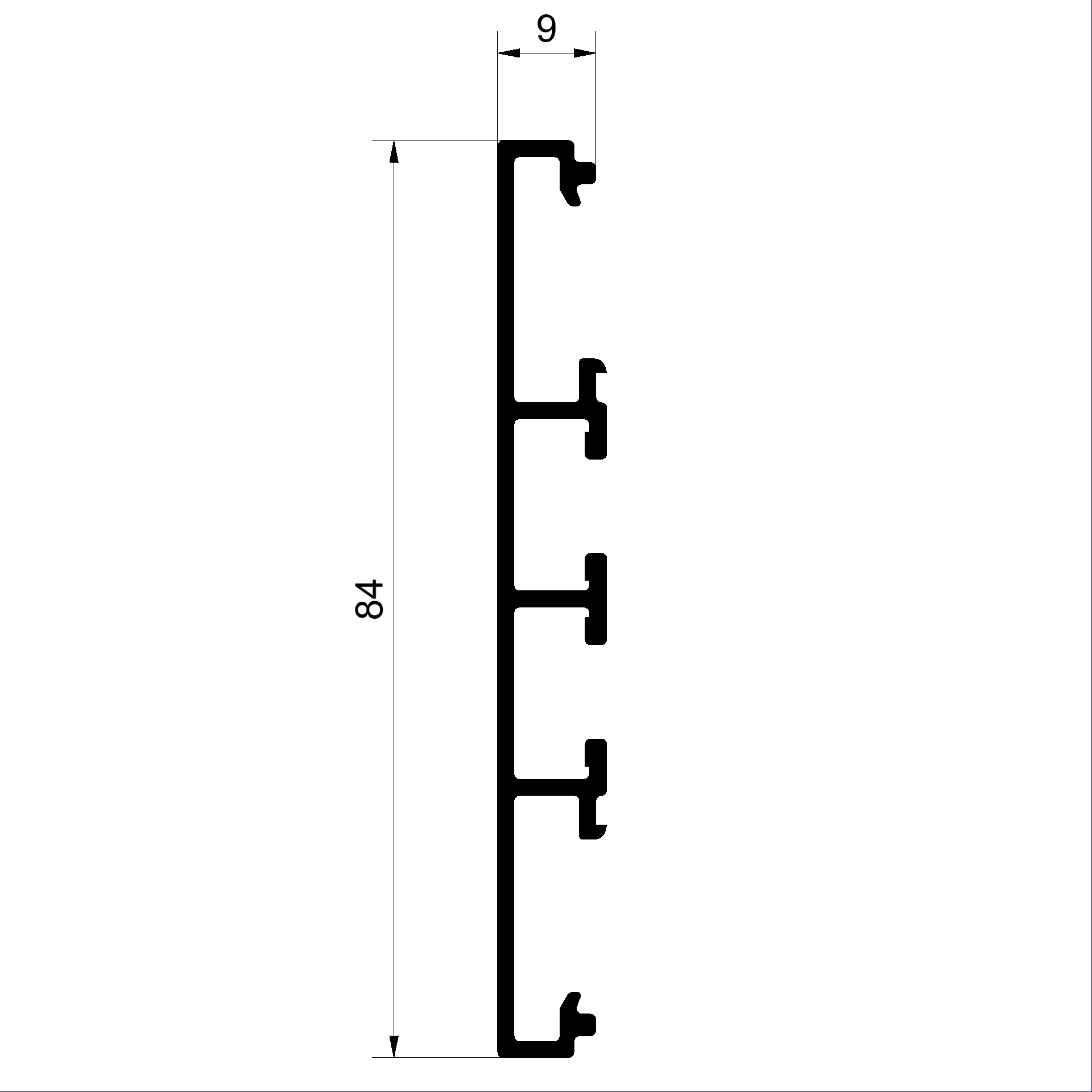 C365600 V Setzholz/Kämpfer Profil 84mm Connex Holz-Metall-Fenster veredelt