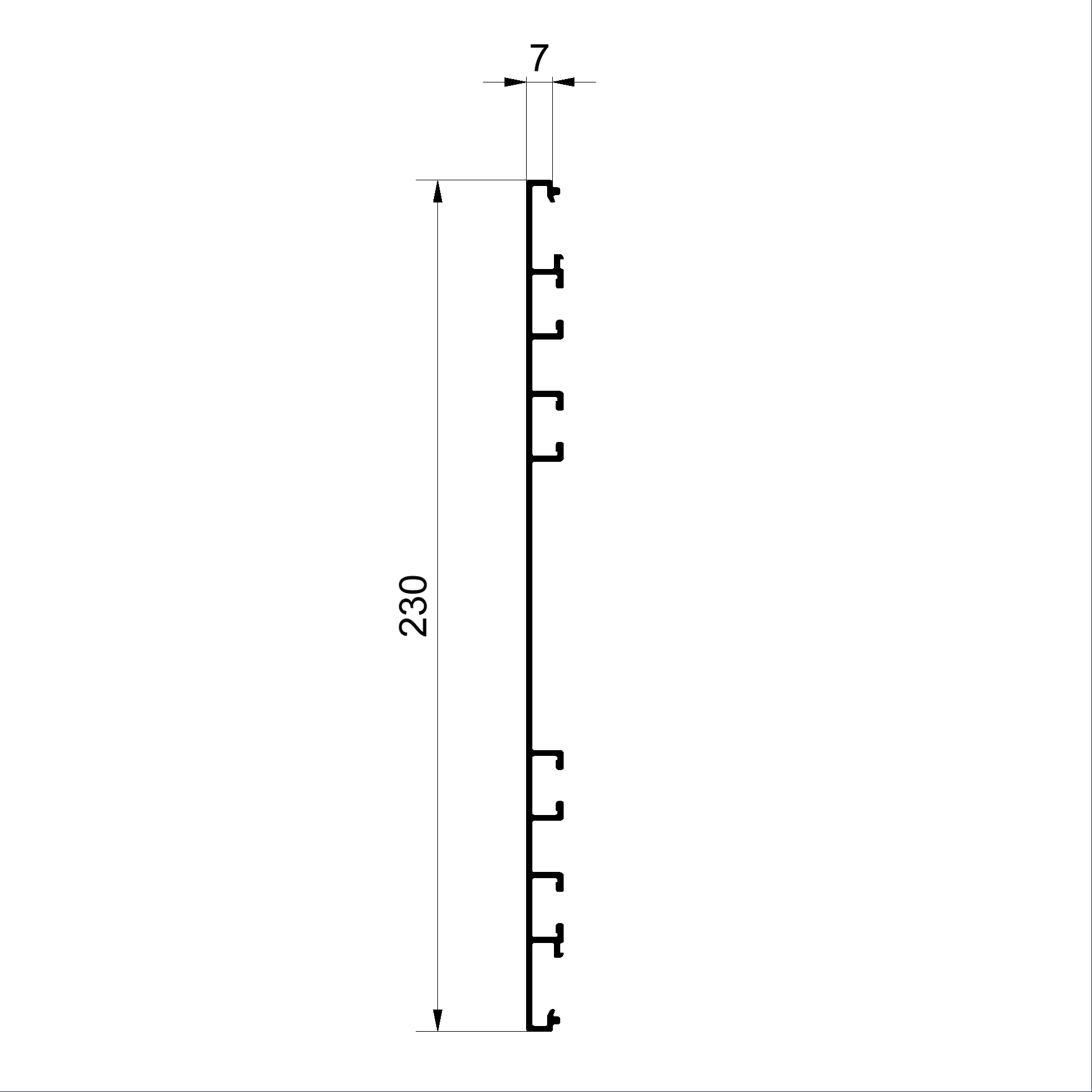 Profilé domant C350230-Profilé de montant/traverse 230mm Connex fenêtres en bois-métal