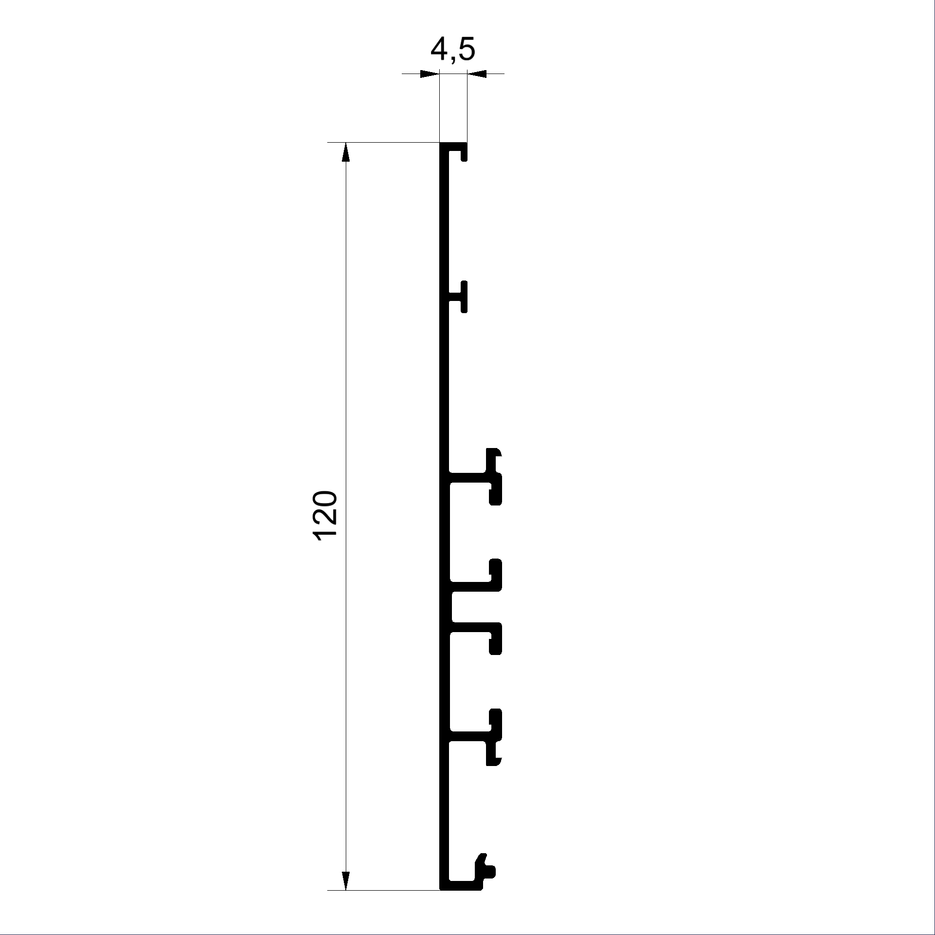 Profilé domant C489540-Profilé de cadre dormant 120mm Connex Fenêtres en bois-métal