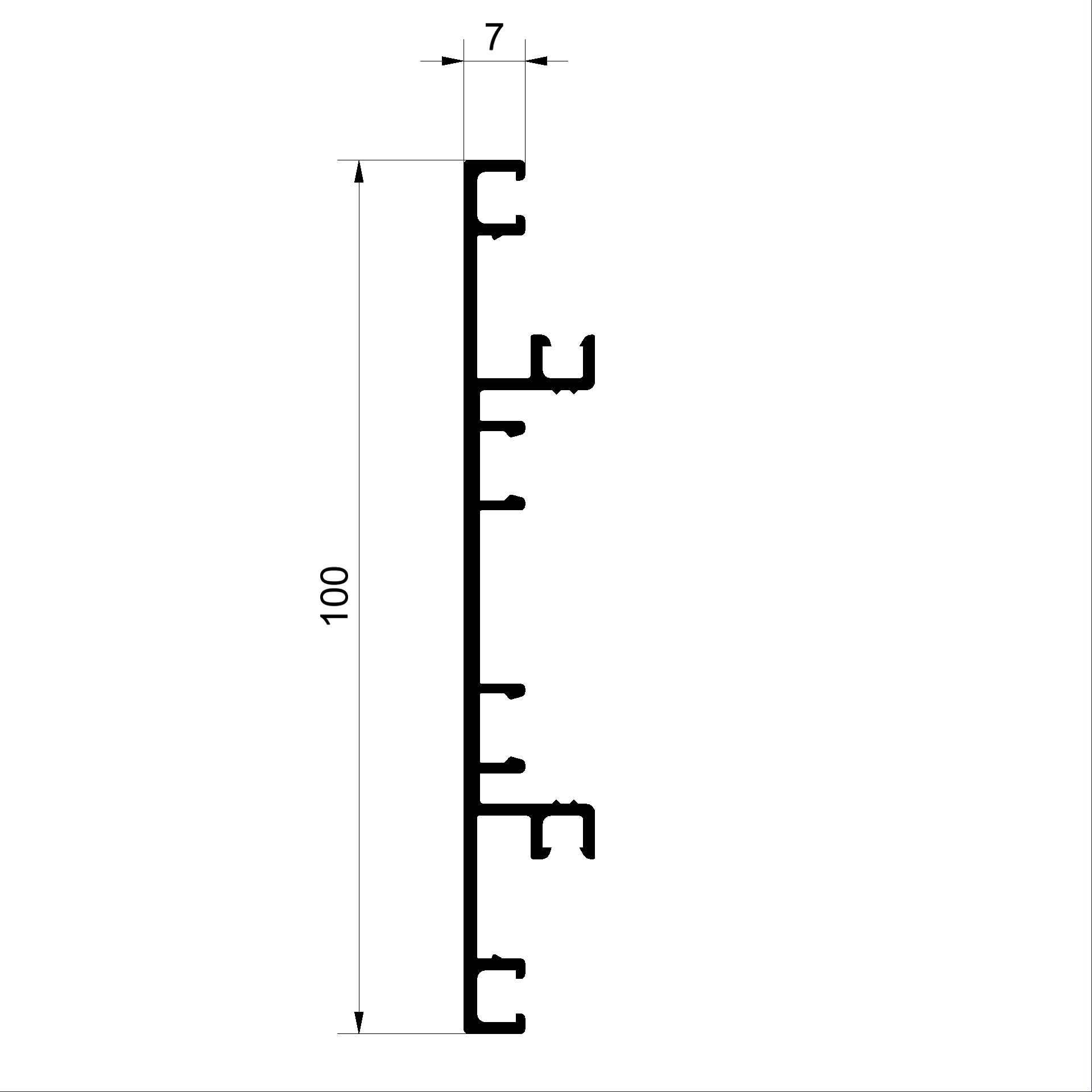 Profilé domant C492521-Profilé de montant/Traverse 100mm 
Connex Fenêtres en bois-métal