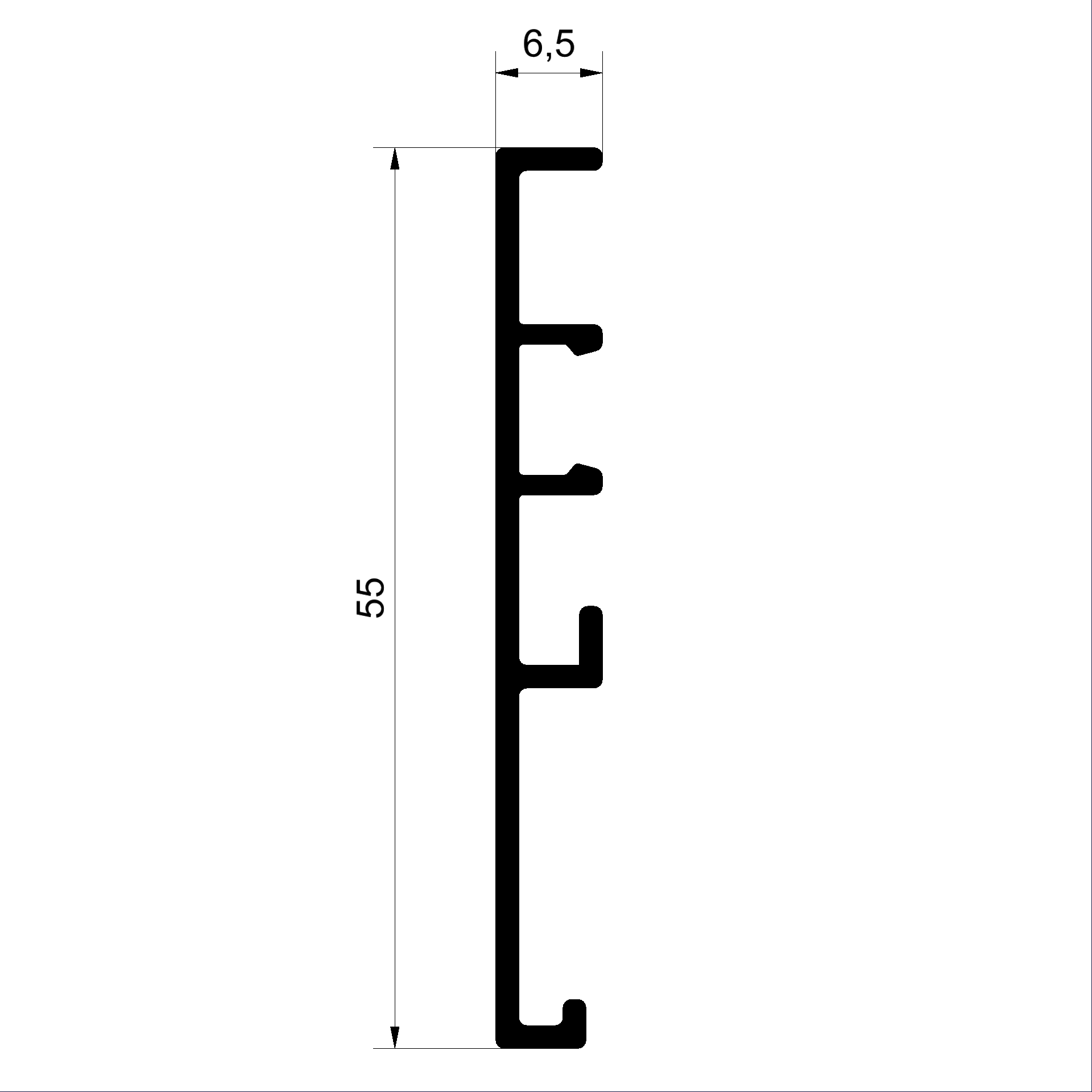 Blendrahmenprofil C186870-Rahmenabdeckprofil 55 mm Connex Holz-Metall-Fenster