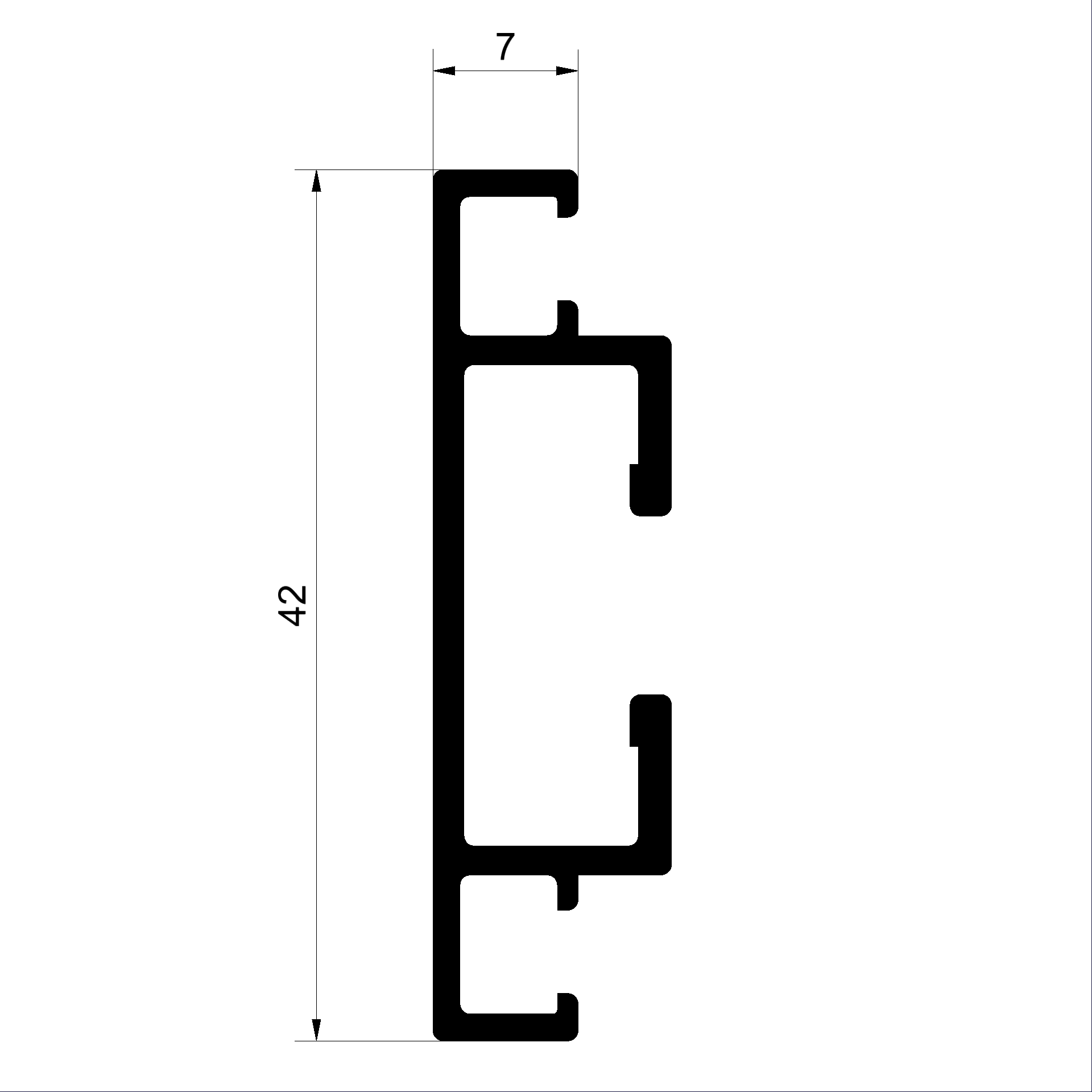 C365530 V Schlagleistenprofil 42mm Connex Holz-Metall-Fenster veredelt