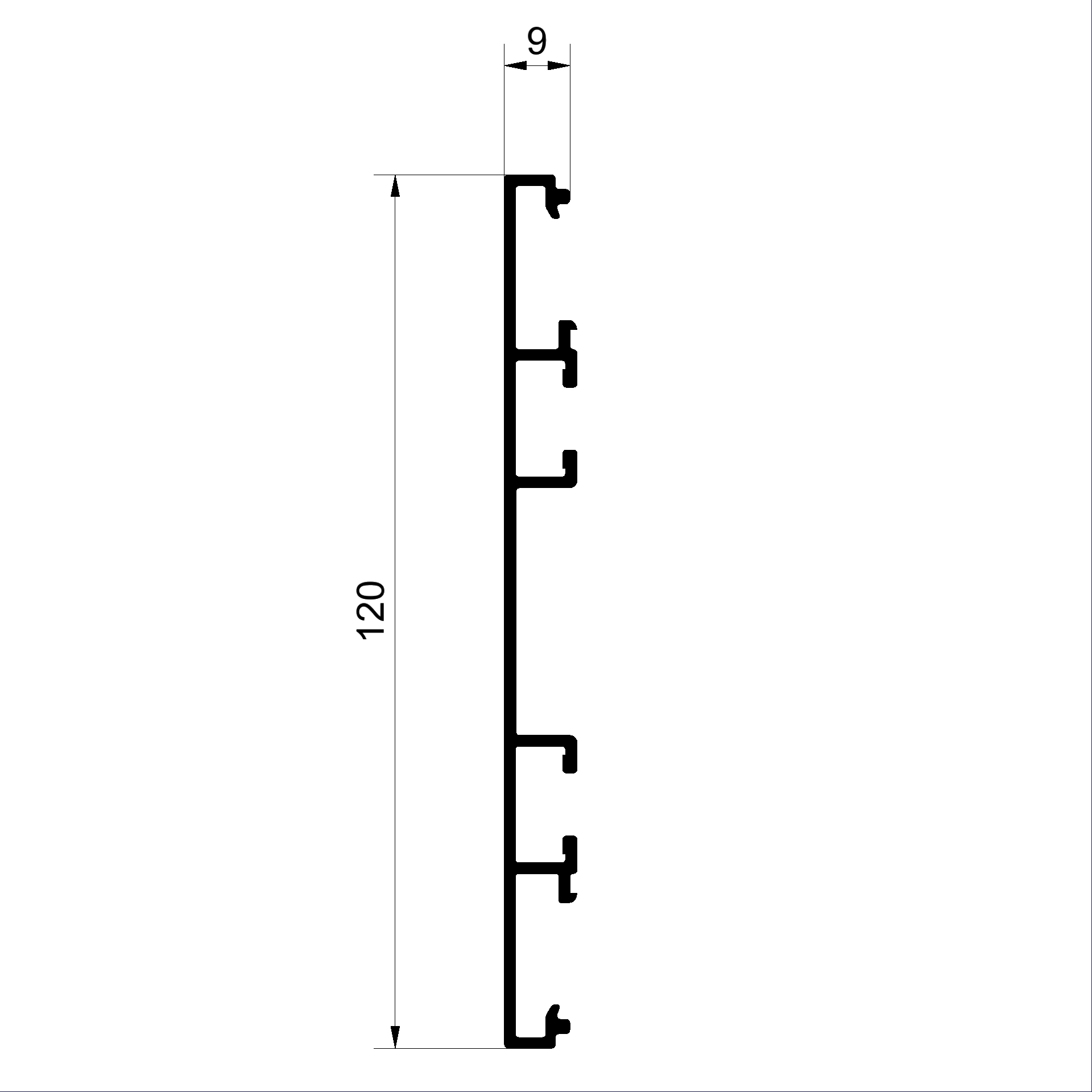 C347950 V Setzholz/Kämpfer Profil 120mm Connex Holz-Metall-Fenster veredelt