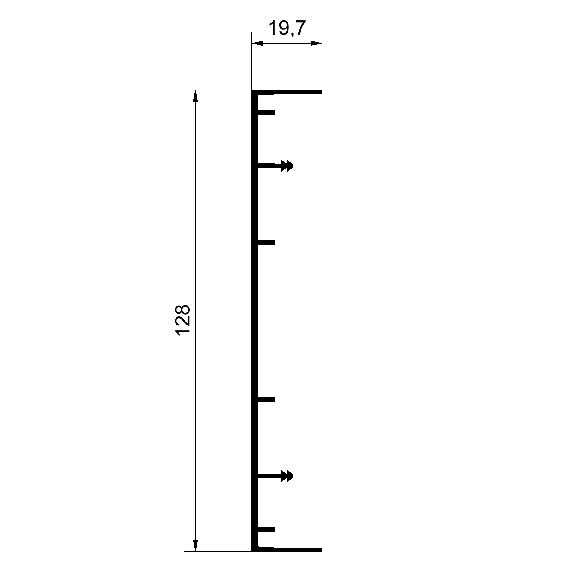 9044318 V Setzholzprofil 128 mm Connex Holz-Metall-Fenster veredelt