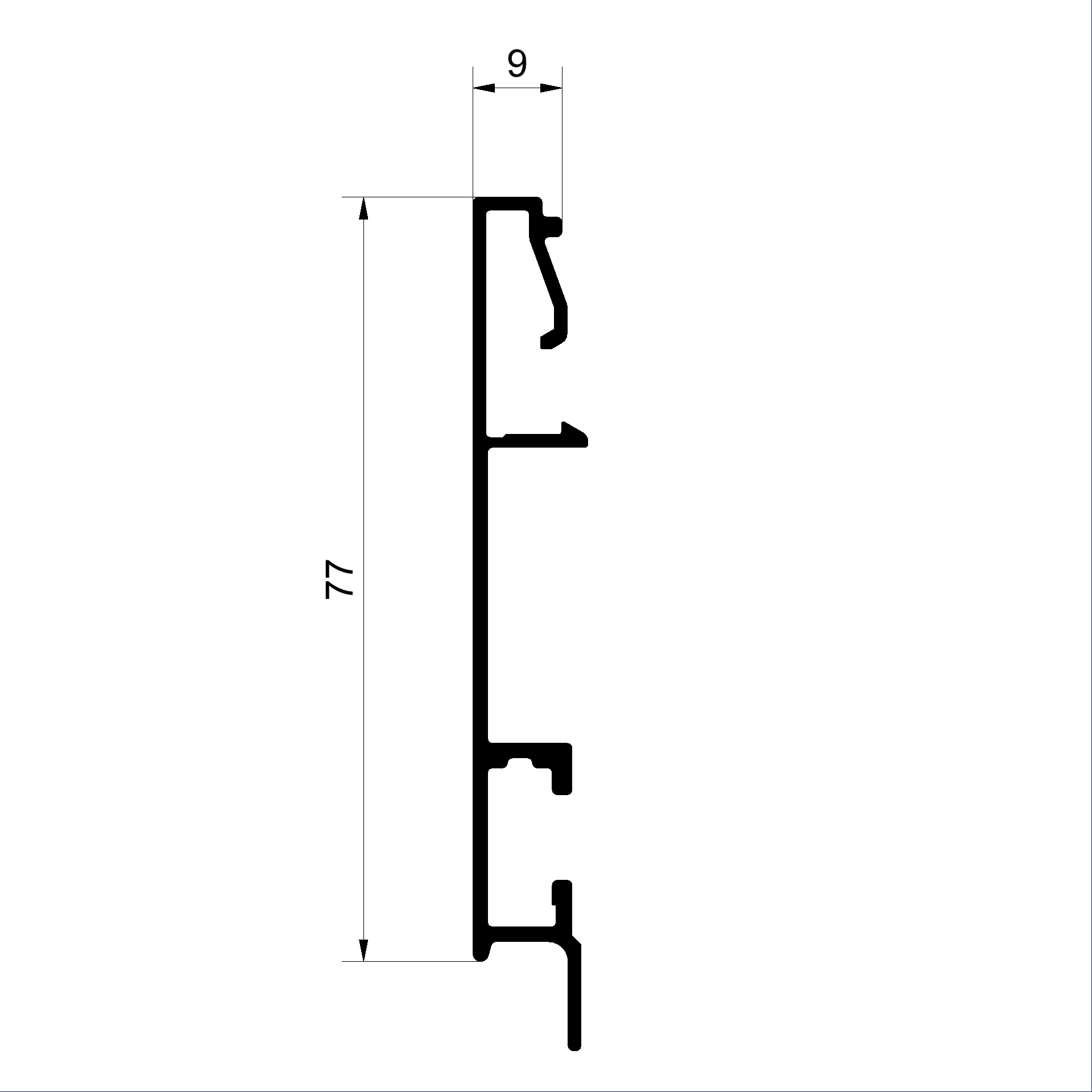 C347990 V Flügelprofil 77mm Connex Holz-Metall-Fenster veredelt