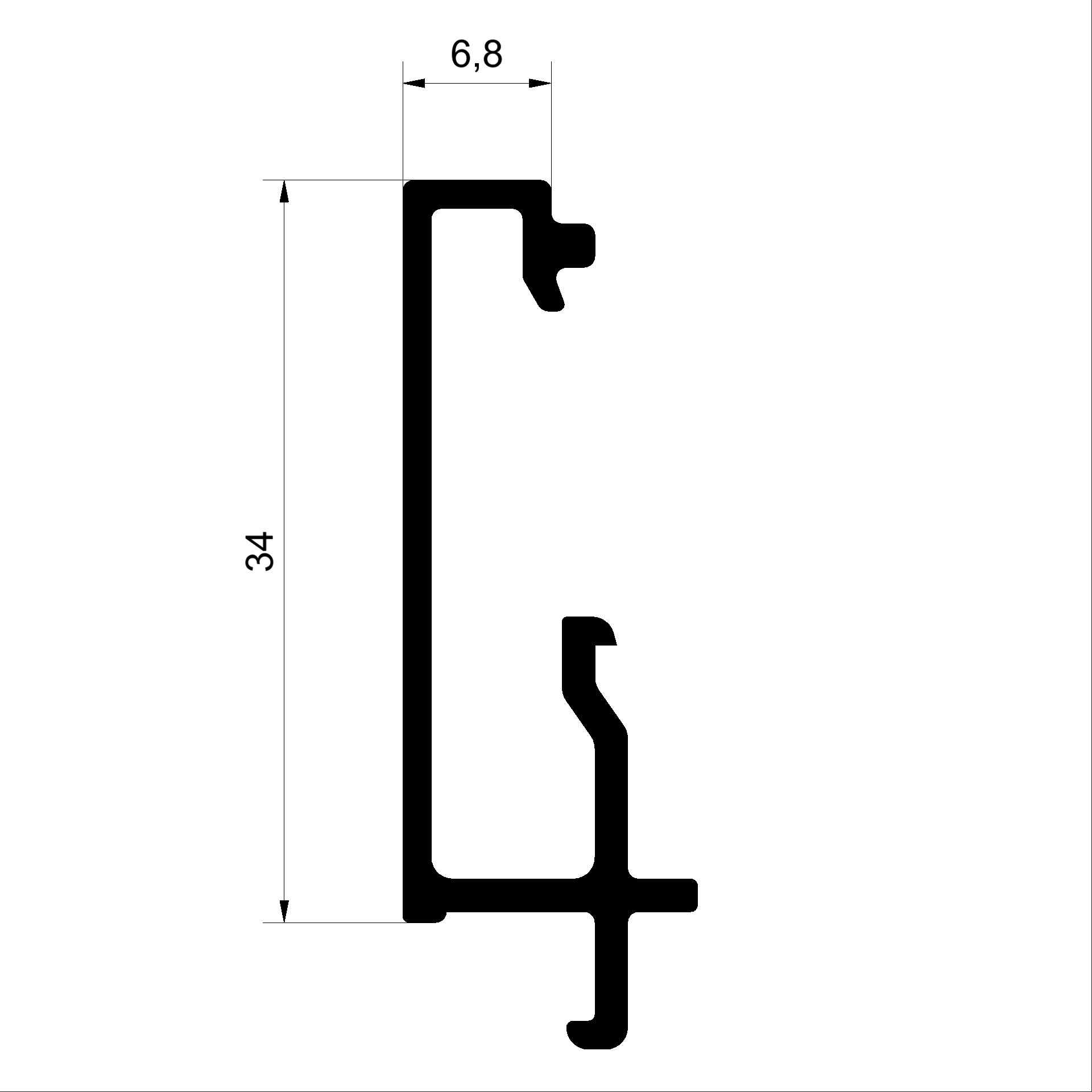 C347940 V Rahmenverbreiterungsprofil 34mm Connex Holz-Metall-Fenster veredelt